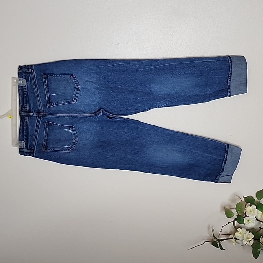 LOFT The Straight Cuffed Medium Blue Women's Jeans High Waist Summer Preppy - Picture 6 of 16